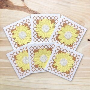Handmade Floral Mini Cards • 3"x3" Cards • Layered Flowers • Cards w/ Envelopes